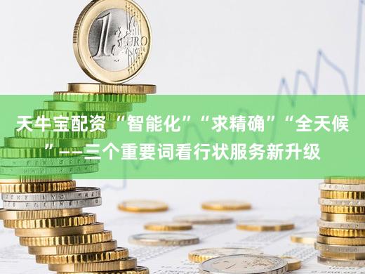 天牛宝配资 “智能化”“求精确”“全天候”——三个重要词看行状服务新升级